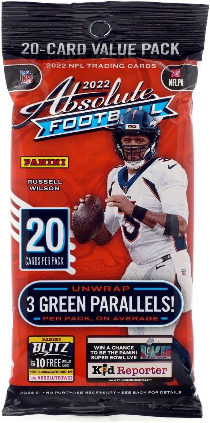 2022 Panini Absolute Football NFL Cello Fat Pack - 20 Trading Cards