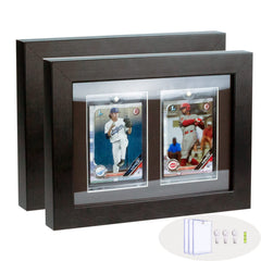 Trading Card Display Case - Baseball Card Display Case Wall Mount, Hold 6 Cards Sports Card Display Frame for Basketball Football Hockey Cards, Black Standard (6 Cards)