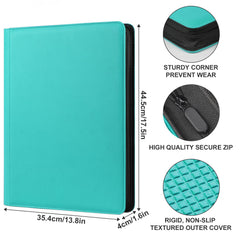 Premium Card Binder 16 Pocket, GEAoffice PU Cover Trading Card binder for 1000+ Cards, Sturdy Card Collection Album, Card Holder Folders for MTG, TCG, Game Cards & Sports Cards, Black