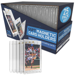 Premium Magnetic Card Holder (25 Pack) | 180PT Magnetic Card Holders for Trading Cards. Pro UV Card Protectors with Ultra Clear Design, One Touch Magnet Case for Trading and MTG Cards.