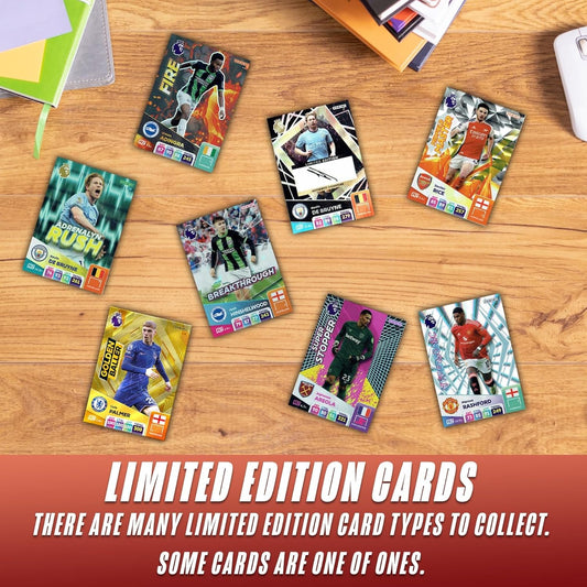 Panini Adrenalyn XL 2024-2025 12 Packs of Cards + 100 Card Protector Sleeves, Premier League Soccer Trading Cards, 96 Cards Total
