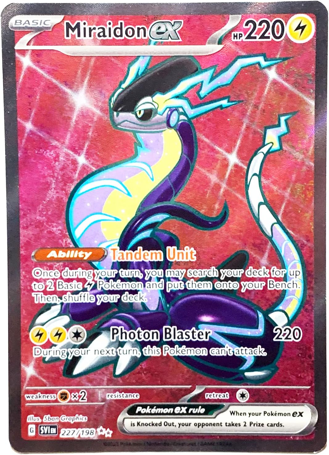 Pokemon - Miraidon ex 227/198 - Scarlet & Violet - Ultra Rare - Holo Full Art