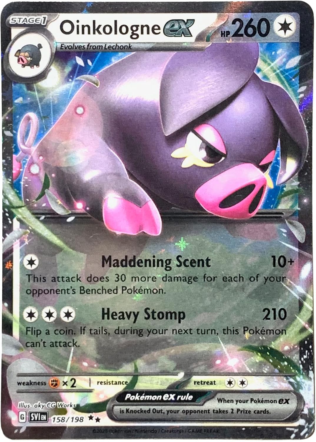 Pokemon - Oinkologne ex 158/198 - Scarlet & Violet - Double Rare - Holo Full Art