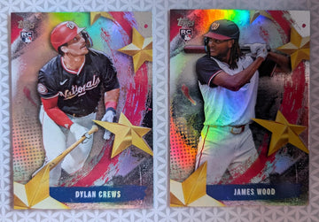 2025 Topps Series 1 Stars of MLB Baseball Card SMLB Dylan Crews and James Wood Rookie Cards Washington Nationals