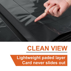 Premium Card Binder 16 Pocket, GEAoffice PU Cover Trading Card binder for 1000+ Cards, Sturdy Card Collection Album, Card Holder Folders for MTG, TCG, Game Cards & Sports Cards, Black