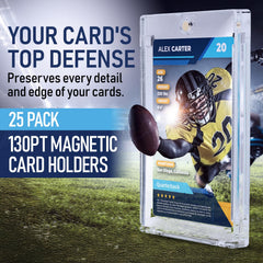 Premium Magnetic Card Holder (25 Pack) | 180PT Magnetic Card Holders for Trading Cards. Pro UV Card Protectors with Ultra Clear Design, One Touch Magnet Case for Trading and MTG Cards.