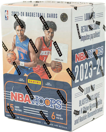 2023-24 Panini NBA Hoops Basketball Blaster Box - 90 Cards - Look for Victor Wembanyama RC!