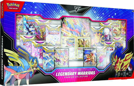 Pokemon TCG: Legendary Warriors Premium Collection Box, Zacian Zamazemta Promos, Gift for Kids, 14 Booster Packs from Sword & Shield
