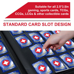 Premium Card Binder 16 Pocket, GEAoffice PU Cover Trading Card binder for 1000+ Cards, Sturdy Card Collection Album, Card Holder Folders for MTG, TCG, Game Cards & Sports Cards, Black