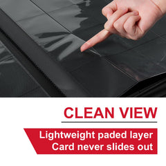 Premium Card Binder 16 Pocket, GEAoffice PU Cover Trading Card binder for 1000+ Cards, Sturdy Card Collection Album, Card Holder Folders for MTG, TCG, Game Cards & Sports Cards, Black
