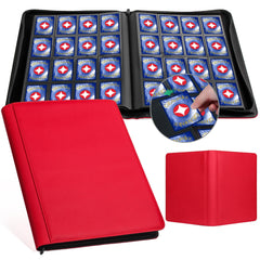 Premium Card Binder 16 Pocket, GEAoffice PU Cover Trading Card binder for 1000+ Cards, Sturdy Card Collection Album, Card Holder Folders for MTG, TCG, Game Cards & Sports Cards, Black