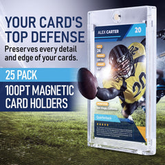 Premium Magnetic Card Holder (25 Pack) | 180PT Magnetic Card Holders for Trading Cards. Pro UV Card Protectors with Ultra Clear Design, One Touch Magnet Case for Trading and MTG Cards.