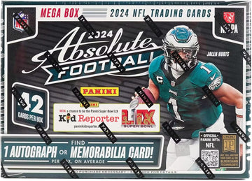 2024 Panini Absolute Football Hobby NFL Trading Card MEGA Box (Hobby Exclusive Teal Parallels!) Jayden Daniels ~ Drake Maye