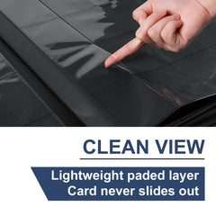 Premium Card Binder 16 Pocket, GEAoffice PU Cover Trading Card binder for 1000+ Cards, Sturdy Card Collection Album, Card Holder Folders for MTG, TCG, Game Cards & Sports Cards, Black