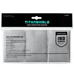 TitanShield (150 Sleeves, Black) Compatible with Standard Sized Board Games, MTG Magic The Gathering, Pokemon, Lorcana and Trading Cards 2.5" x 3.5" 66x91mm