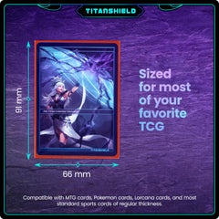 TitanShield (150 Sleeves, Black) Compatible with Standard Sized Board Games, MTG Magic The Gathering, Pokemon, Lorcana and Trading Cards 2.5" x 3.5" 66x91mm