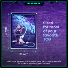 TitanShield (150 Sleeves, Black) Compatible with Standard Sized Board Games, MTG Magic The Gathering, Pokemon, Lorcana and Trading Cards 2.5" x 3.5" 66x91mm