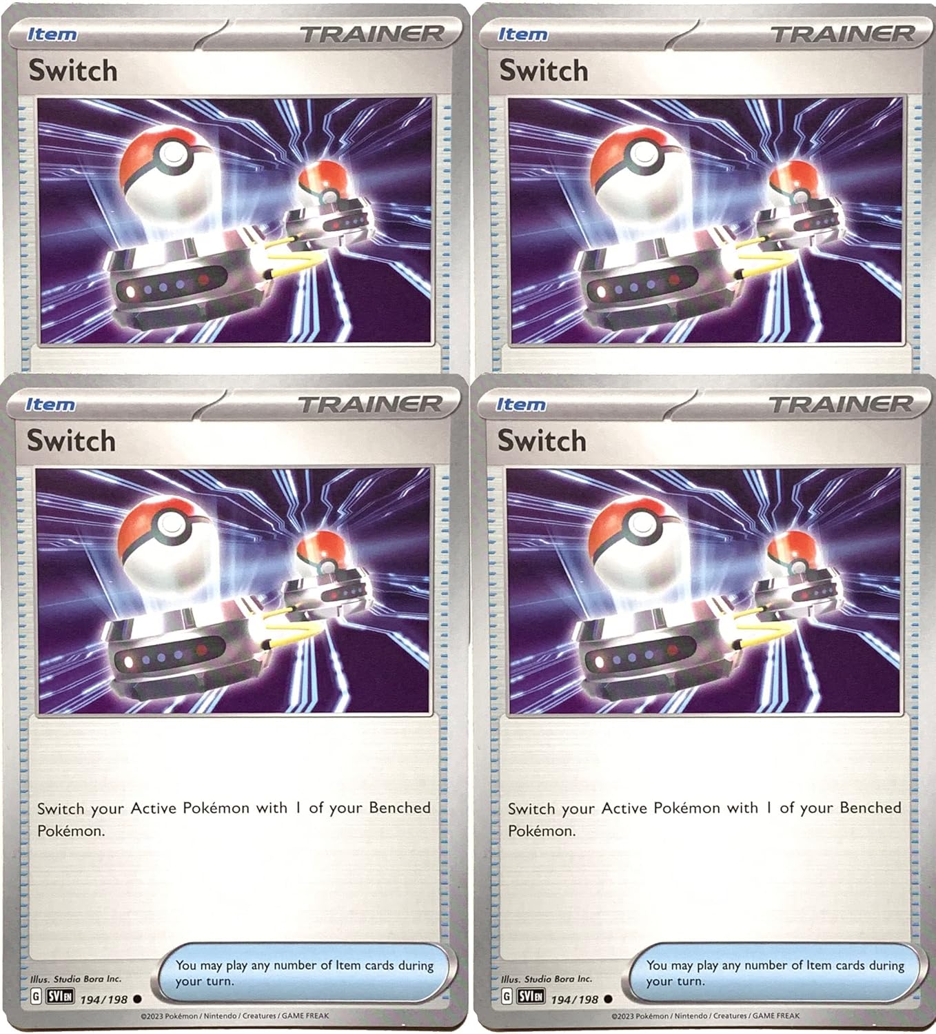 Switch 194/198 - Scarlet & Violet - Pokemon Trainer x4 Card Lot - Playset 4X